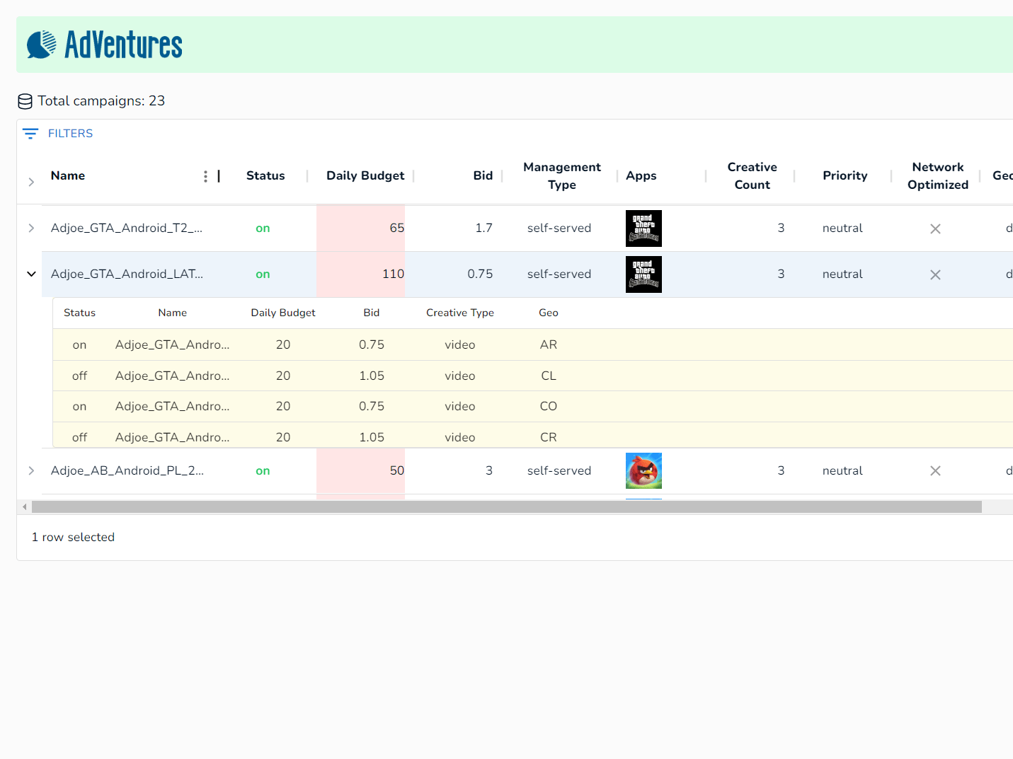 Custom tree data